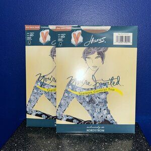 2pr HANES UR Invited NordstromToeless Control Top Sz ab Style N027N Color Bare